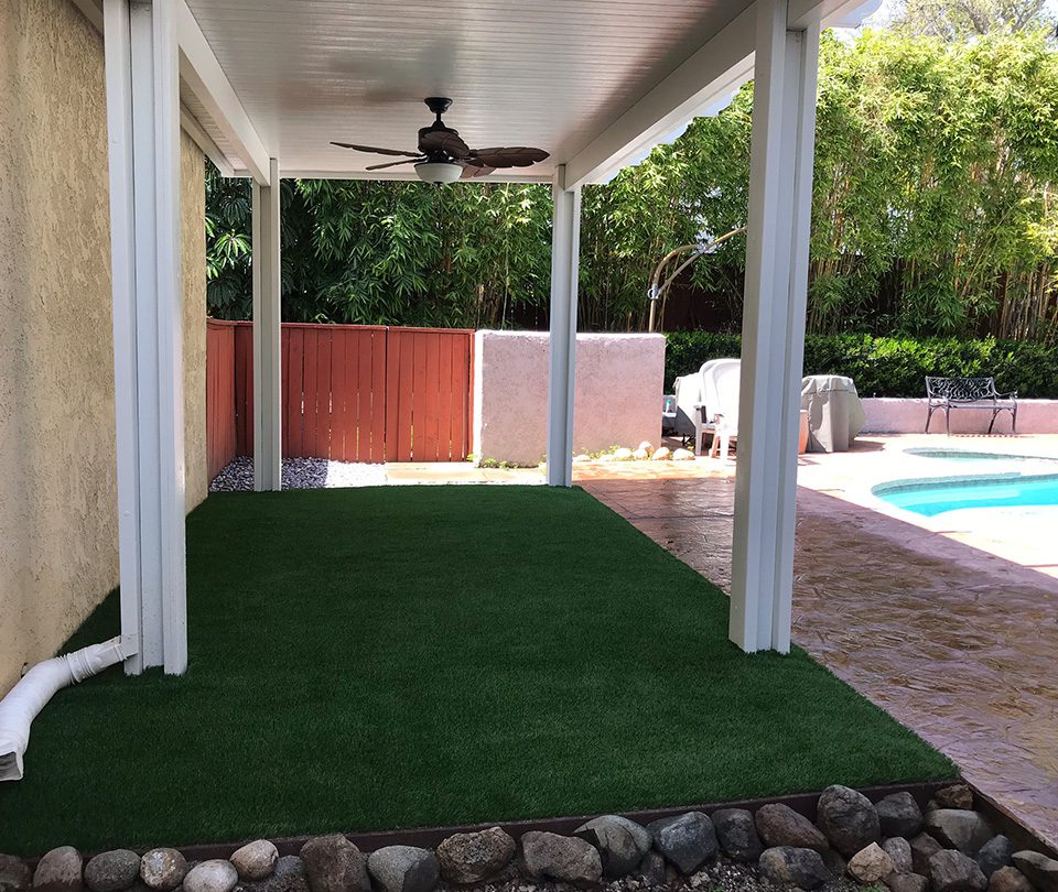 Patio cover with built-in fan