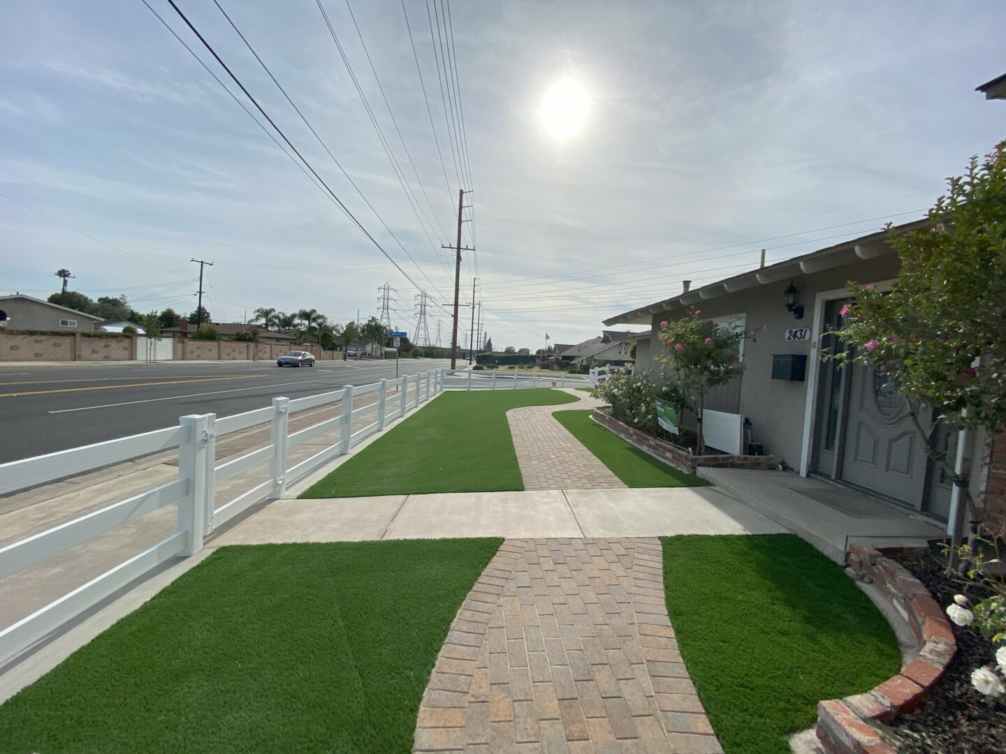 Installation of Artificial grass turf and pavers in the City of Orange