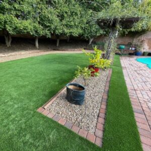Synthetic vision Turf with Planters